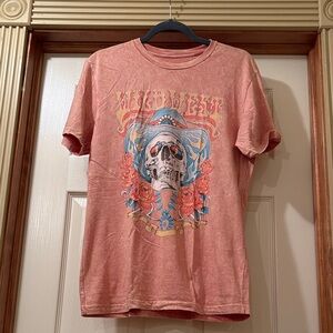 Skull Graphic Women's Tee - orange
